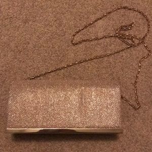 Gold Clutch with Removable Strap